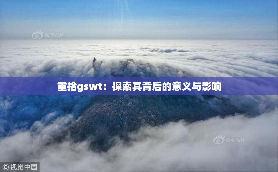 重拾gswt：探索其背后的意义与影响