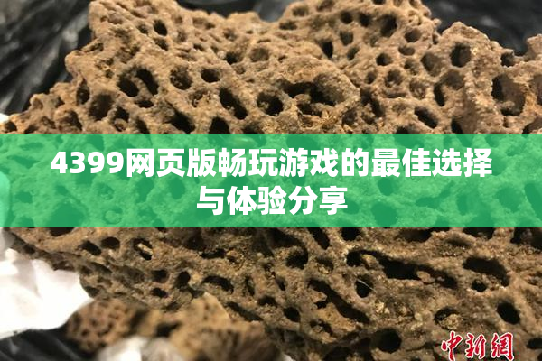 4399网页版畅玩游戏的最佳选择与体验分享