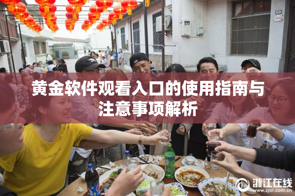 黄金软件观看入口的使用指南与注意事项解析