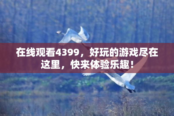 在线观看4399，好玩的游戏尽在这里，快来体验乐趣！