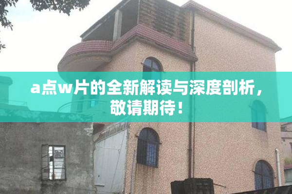 a点w片的全新解读与深度剖析，敬请期待！