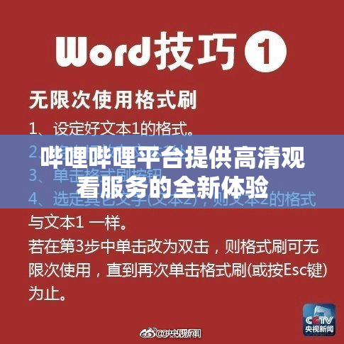 哔哩哔哩平台提供高清观看服务的全新体验