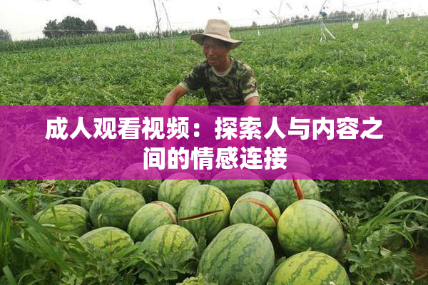 成人观看视频：探索人与内容之间的情感连接