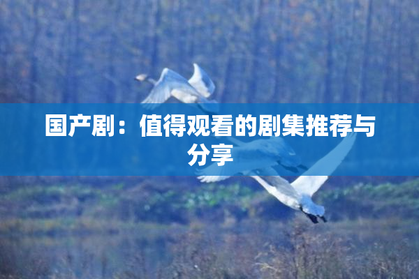 国产剧：值得观看的剧集推荐与分享