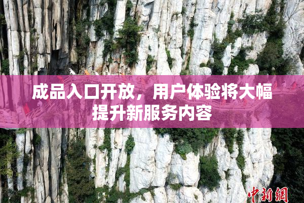 成品入口开放，用户体验将大幅提升新服务内容