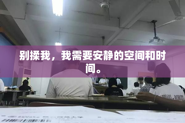 别揉我，我需要安静的空间和时间。