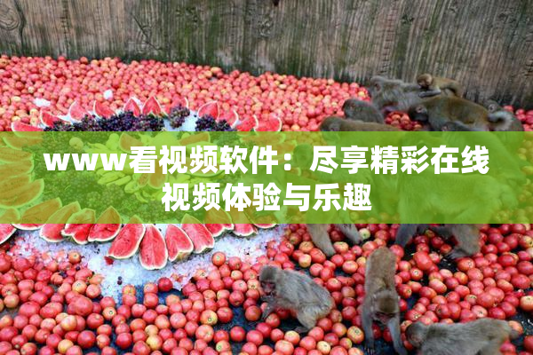 www看视频软件：尽享精彩在线视频体验与乐趣