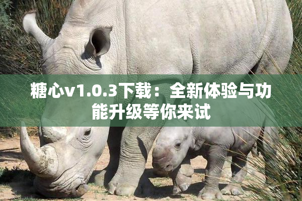 糖心v1.0.3下载：全新体验与功能升级等你来试