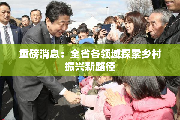 重磅消息：全省各领域探索乡村振兴新路径