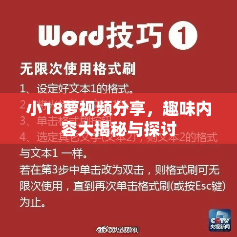 小18萝视频分享，趣味内容大揭秘与探讨