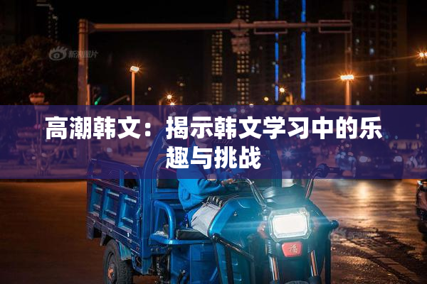 高潮韩文：揭示韩文学习中的乐趣与挑战