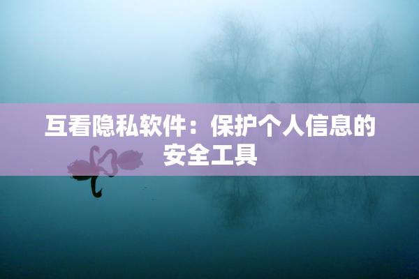 互看隐私软件：保护个人信息的安全工具
