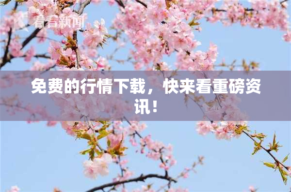 免费的行情下载，快来看重磅资讯！